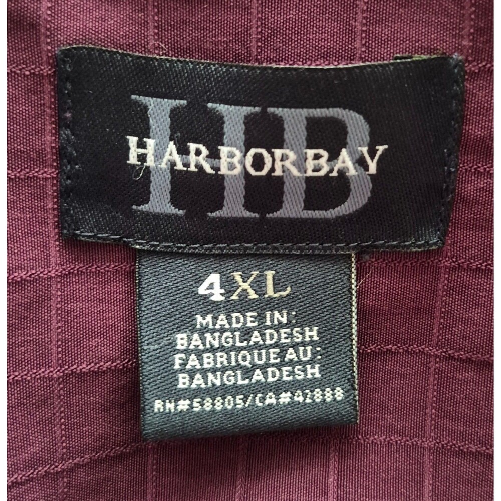 Harbor Bay Men's Shirt Size 4XL Purple Short Sleeve Button-Up Casual Comfort EUC - Picture 3 of 6